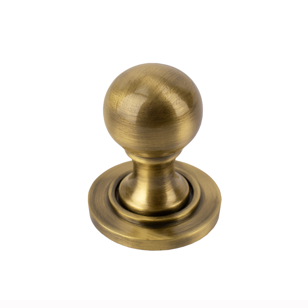 Sash Heritage Window Ball Shutter Knob - Antique Brass